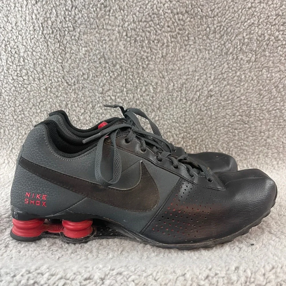 Nike Shox‎ Deliver Mens Size 10.5 Black Red Suede Athletic Shoes 317547-026